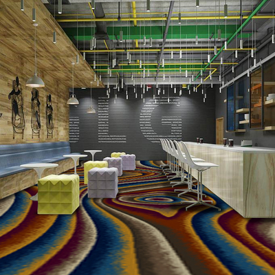 Decorative Woven Axminster Carpet Fire Retardant Hotel Lobby Carpet