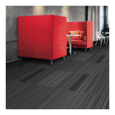 Long Nylon Carpet Tiles 10x40 Inch Grey With Some Color Line
