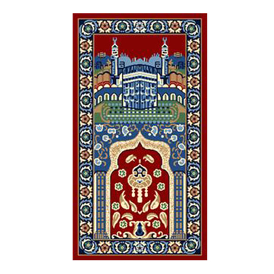 Single Mosque Prayer Rug PP Wilton Muslim Carpet 65cm X 120cm